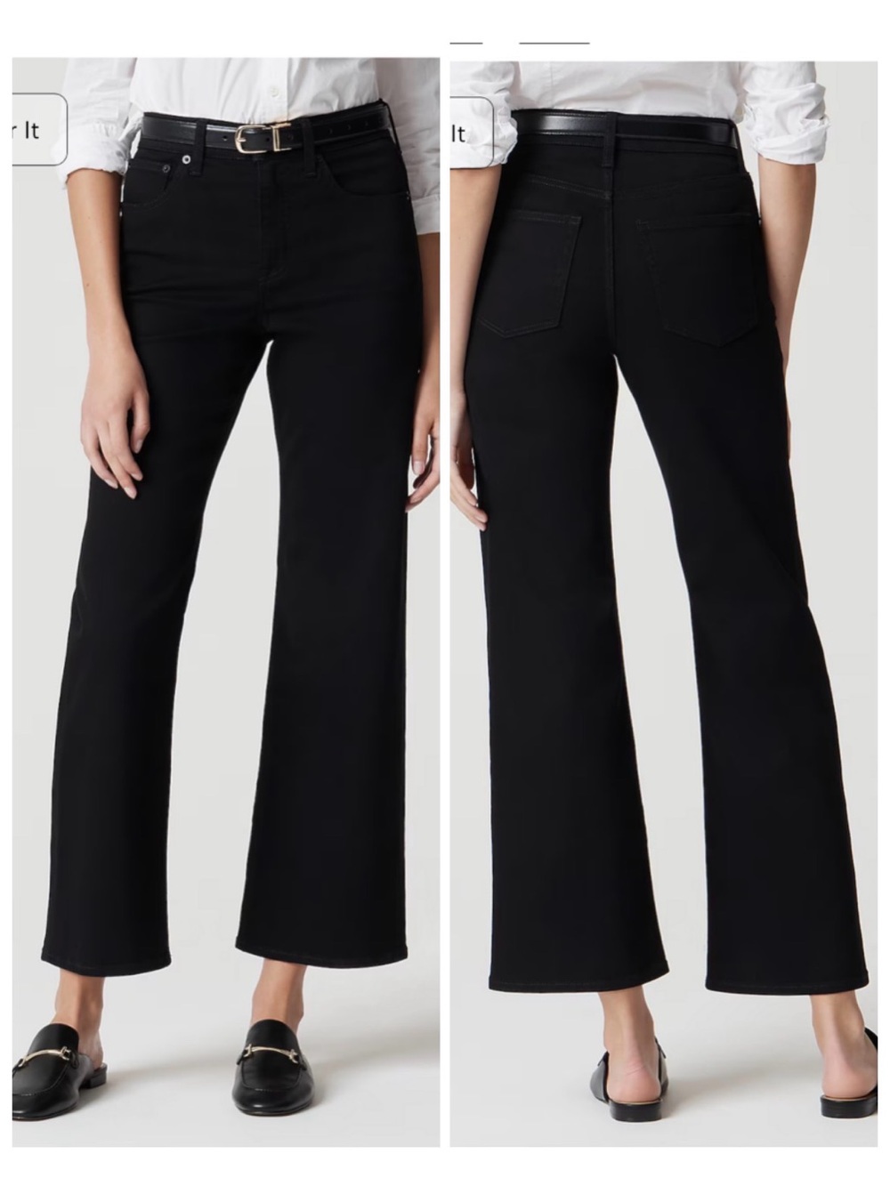 J. Crew Black Wide-leg Cropped Jeans 25 EUC